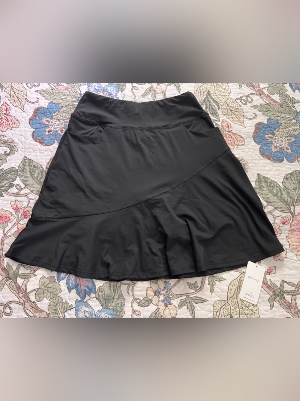 Woweny Black A-Line Skirt with built in shorts NWT